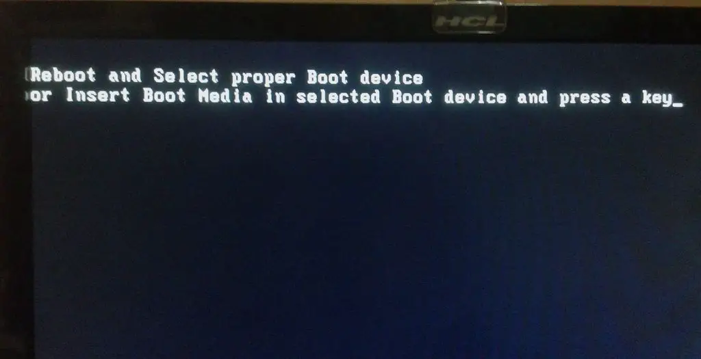 What do I do when my PC says reboot and select proper boot device