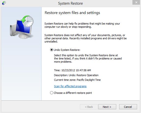 How do I unfreeze my screen on Windows 8