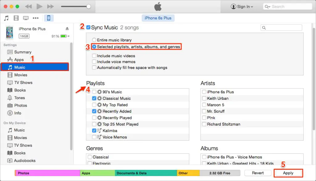How do I sync my iPhone playlist to iTunes