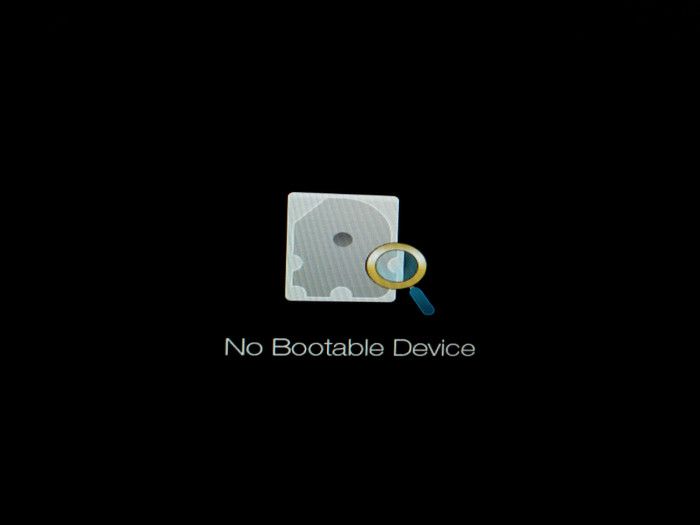 Why is there no bootable device found