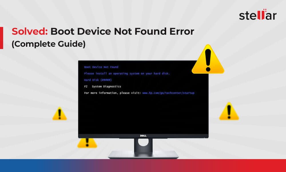 What type of problem does the error message no boot device indicate