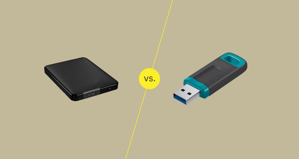 What is the advantage that a flash drive might have over an external hard drive