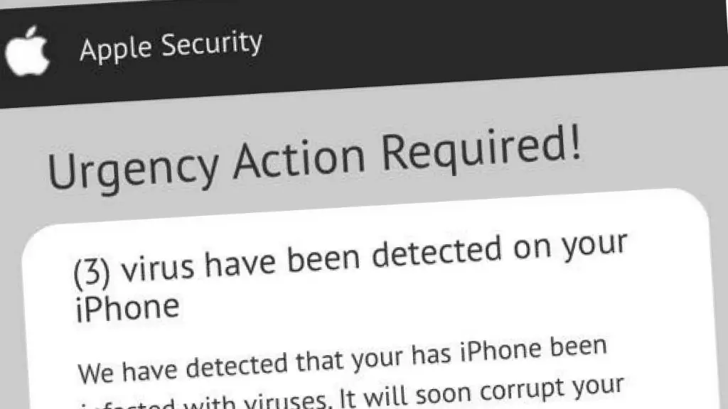 Does Apple notify you of virus on iPhone