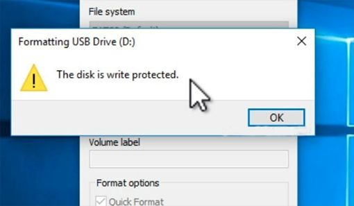 How do I remove write protection from a USB drive Windows 10