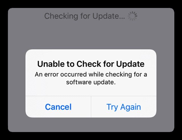 Why does my iPhone say an error occurred while checking for a Software Update