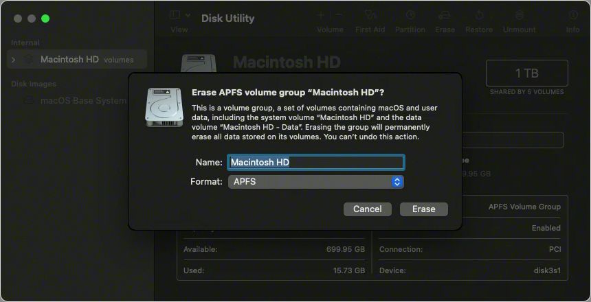 How do I erase an Intel based Mac using Disk Utility