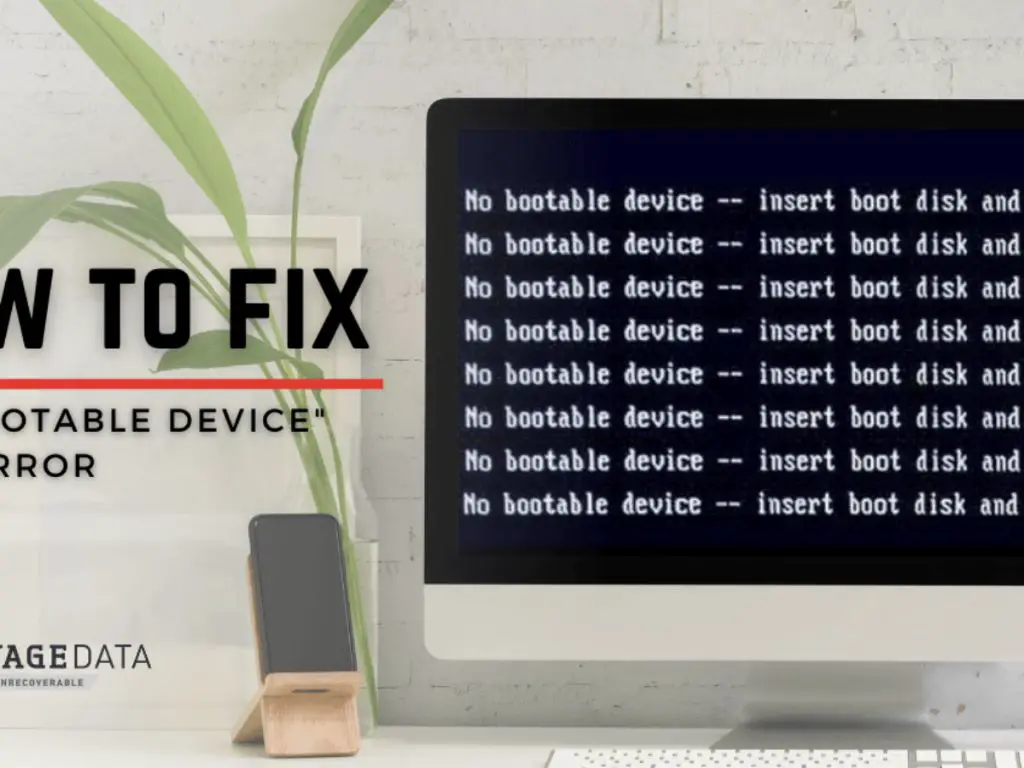 How do I fix my computer when it says no bootable device