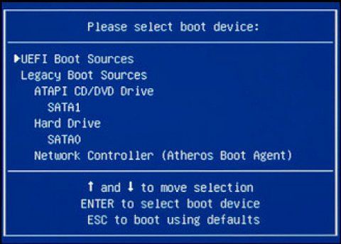 How do I select boot device on HP desktop