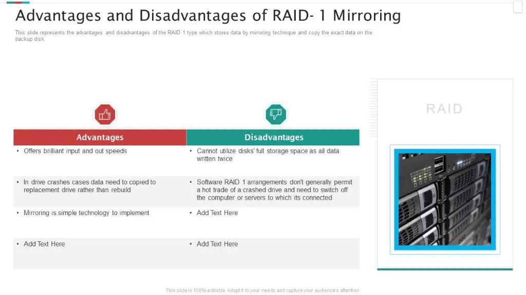 What are downsides of redundant disks