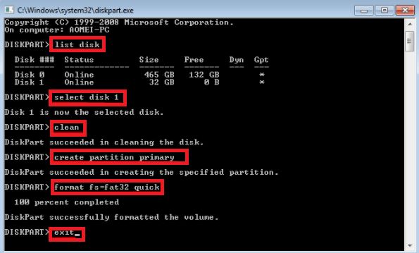 How to format Windows boot USB drive