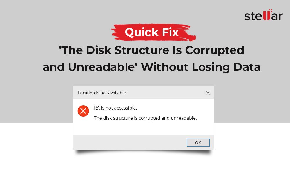 What is the reason disk structure is corrupted and unreadable