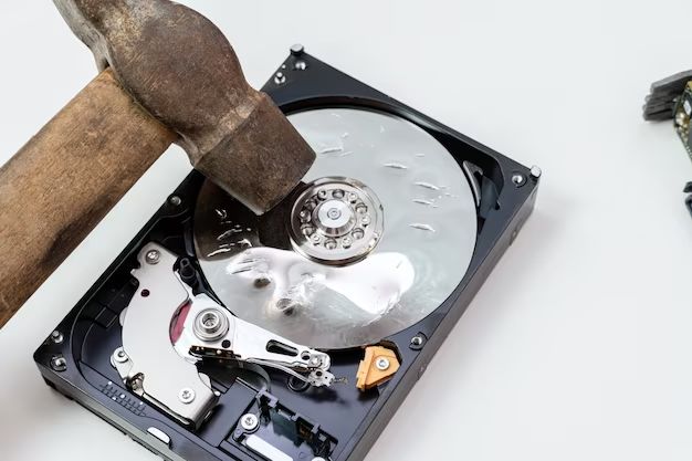 How do you destroy data on a broken hard drive