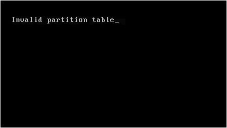 What does it mean when computer says invalid partition table