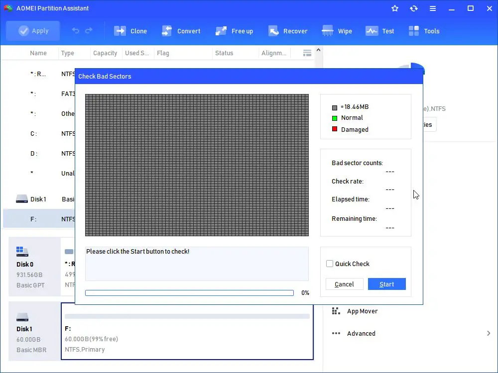 How do I scan for bad sectors in Windows 10