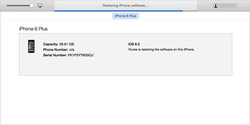 How long iTunes is restoring the software on this iPhone