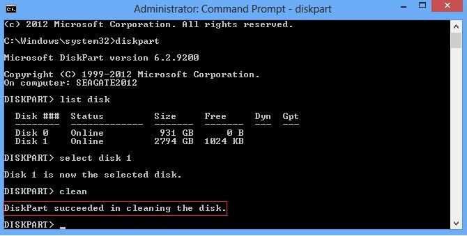 How to clean hard disk using cmd