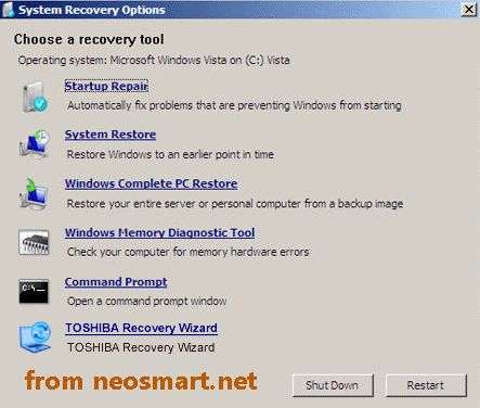 How do I boot from recovery partition on Toshiba Satellite