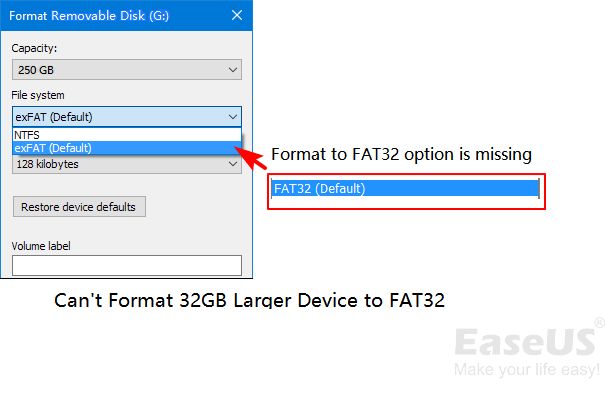 What software formats HDD to FAT32