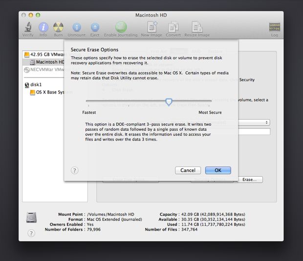 How do I delete data before selling my Mac