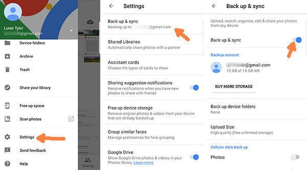 How do I find my Google backup photos on Android