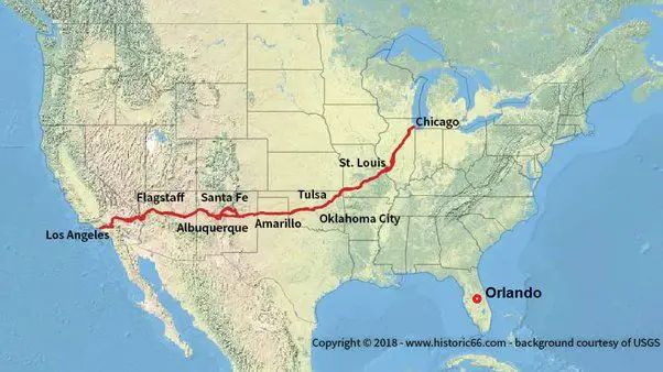 How many days does it take to drive from Los Angeles to Orlando