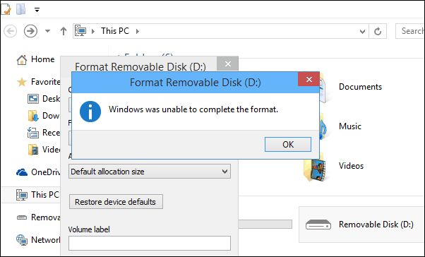 How to fix USB flash drive Windows was unable to complete the format