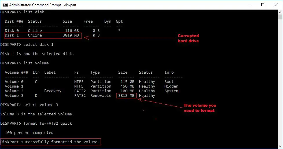 How do I fix a corrupted disk partition