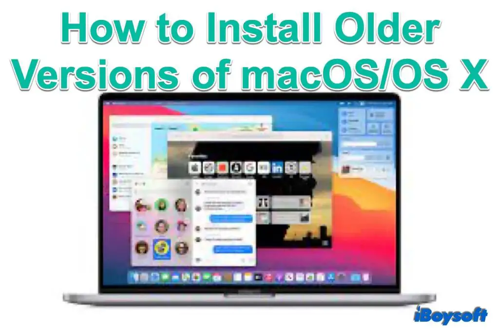 How do I install an older version of Mac without losing data