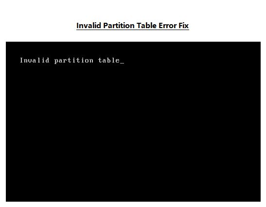 How do I fix invalid partition table on Dell laptop