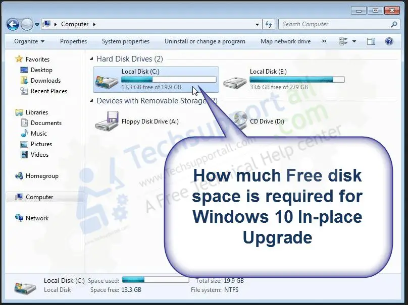 How much free space does Windows 10 need to run properly
