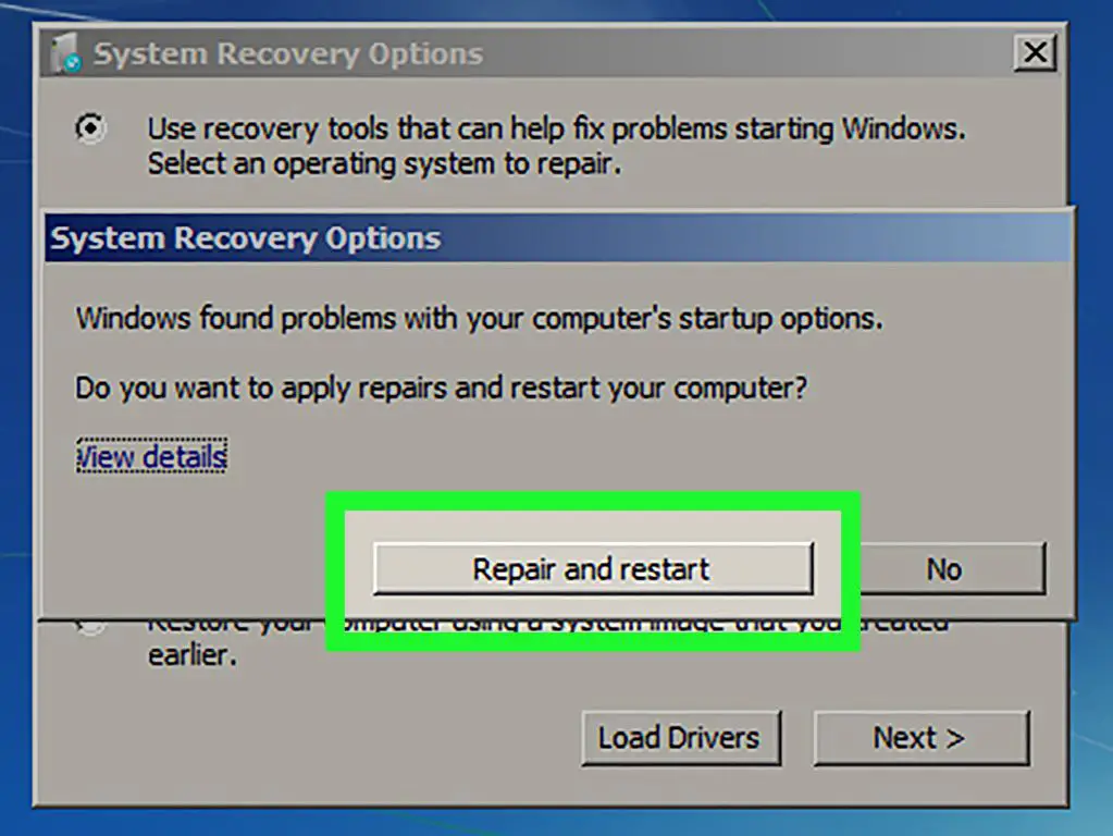 How do I access system Repair in Windows 7