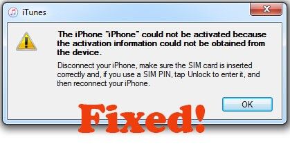 How to fix the iPhone could not be activated because the activation information could not be obtained from the device
