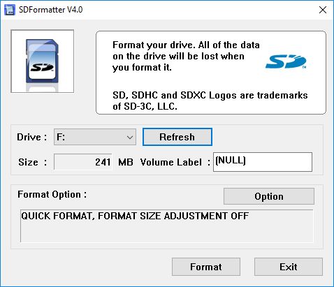 How do I format my SD card with SD card formatter