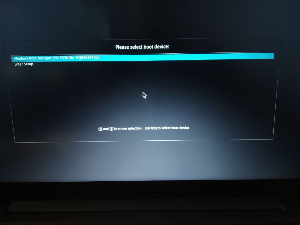 What to do when please select boot device