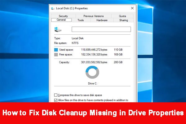 Why is Disk Cleanup missing