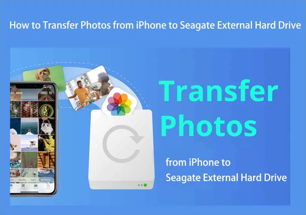 How do I transfer pictures from my phone to my Seagate external hard drive