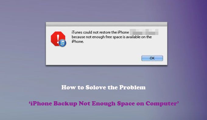 Could not back up the iPhone iPhone because not enough free space is available on this mac