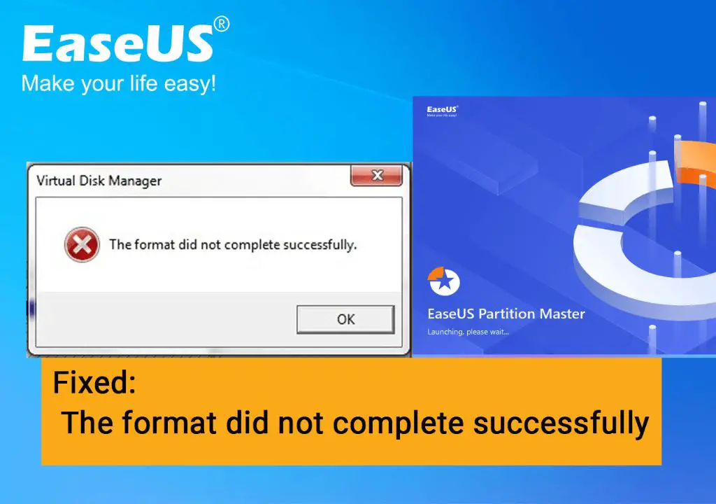 Why does it say the format did not complete successfully