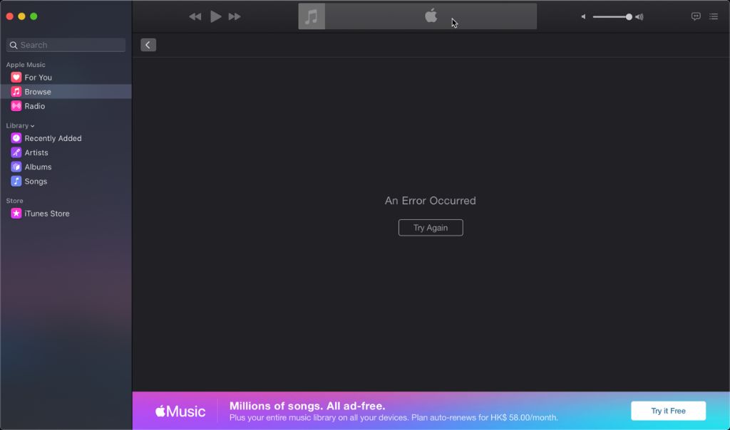 What to do when Apple Music says an error occurred
