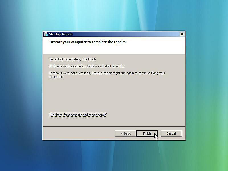 How do I get to startup repair in Windows Vista