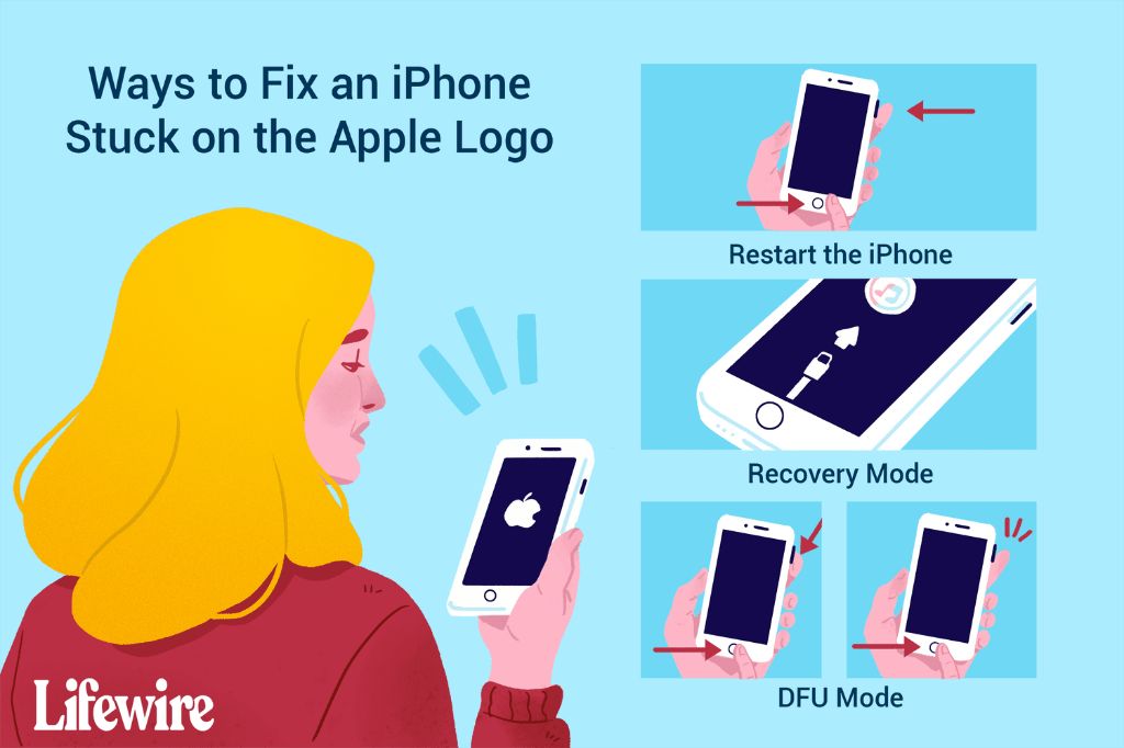 How do I fix my iPhone stuck on the Apple logo