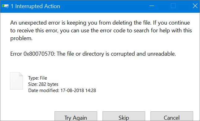 How do I force a corrupted file to delete