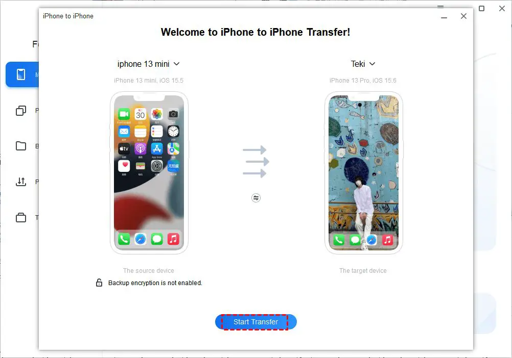 How do I transfer everything from iPhone to iPhone after setup