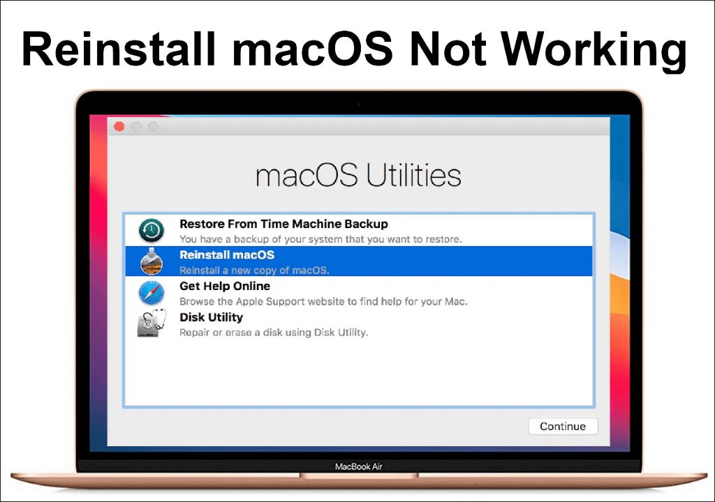 Why is reinstall macOS not working