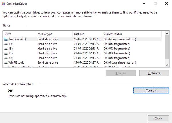 Does Windows 10 defrag SSD