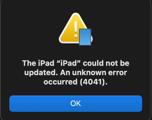 What causes iPad restore error