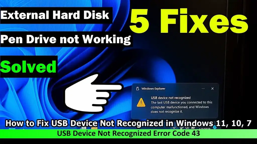 How do I fix code 43 USB Windows 11