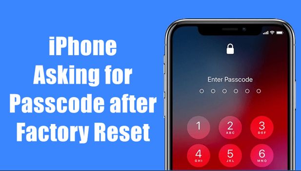 What is the default passcode for iPhone factory reset