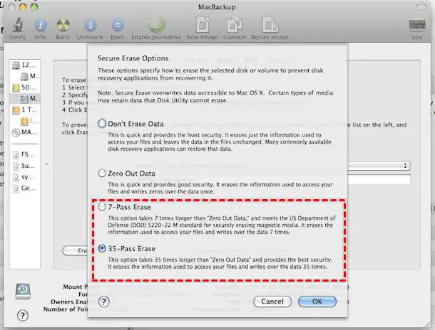 How long does secure erase take Mac