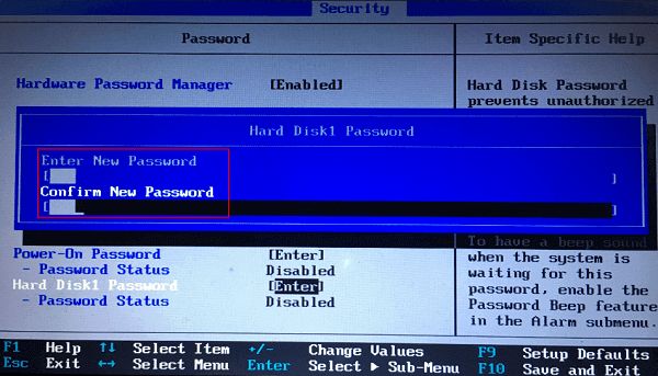 What is master password for HDD